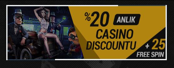 anlık casino diskount - NGSBAHİS %20 ANLIK CASINO DISCOUNT BONUSU + 25 FREE SPIN
